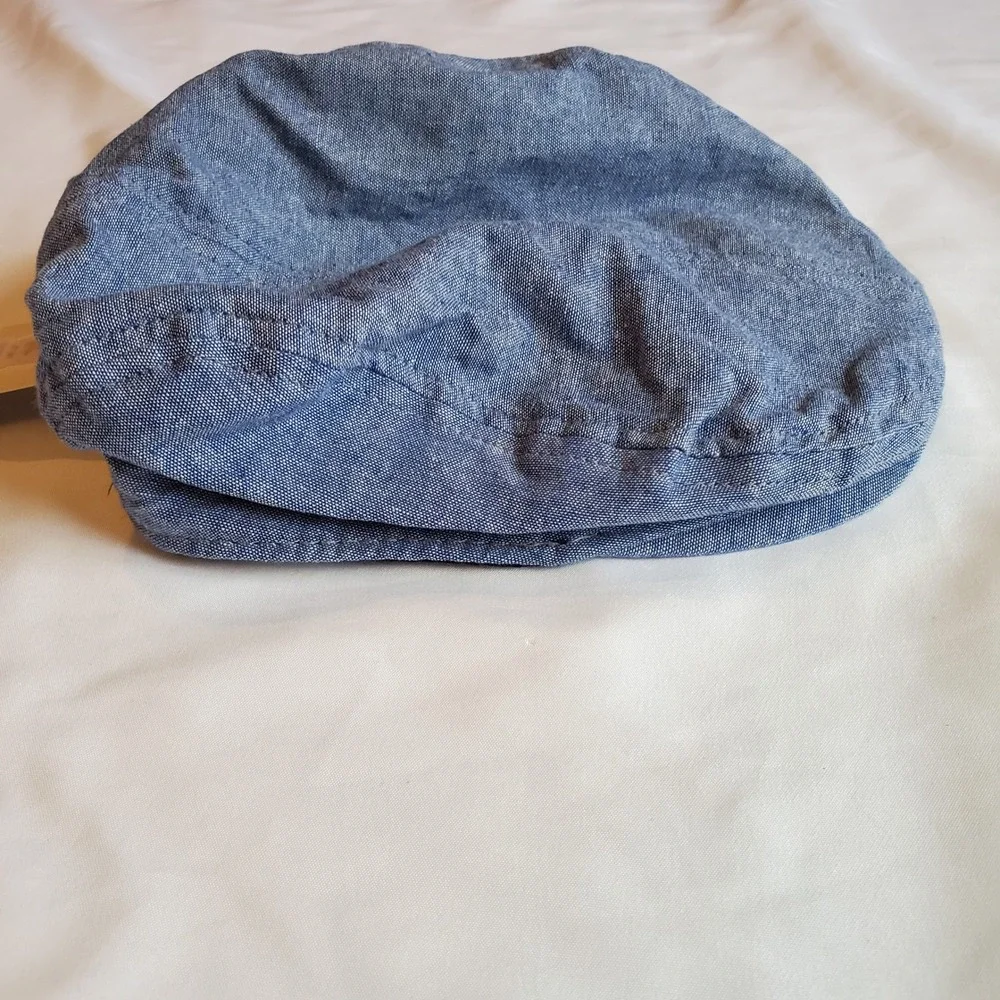 Kids Blue Chambray Flat Cap Newsboy Hat vat and‎ jack nwt